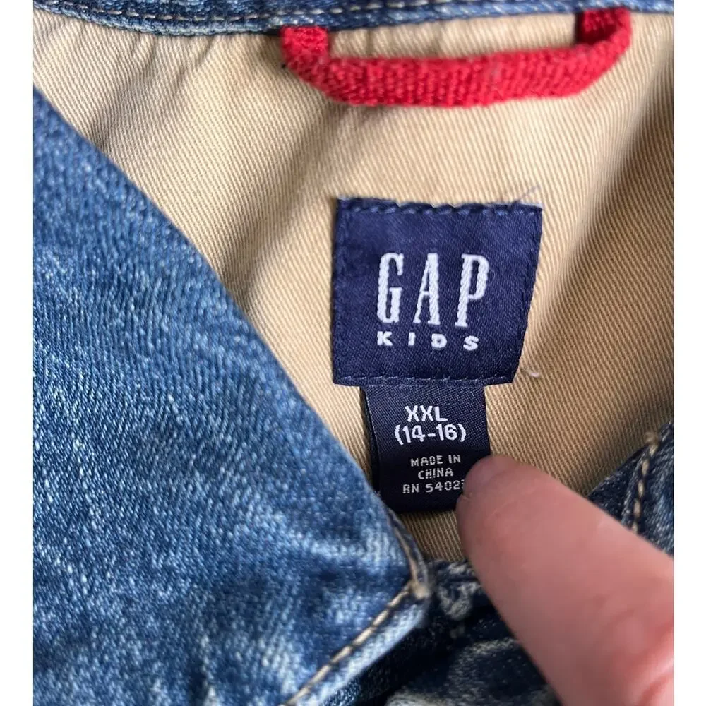 GAP Kids Medium Blue Classic Denim Jean Jacket Boys XXL 14-16